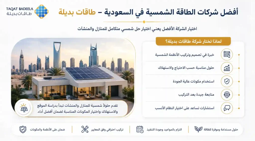 أفضل شركات الطاقة الشمسية في السعودية - طاقات بديله